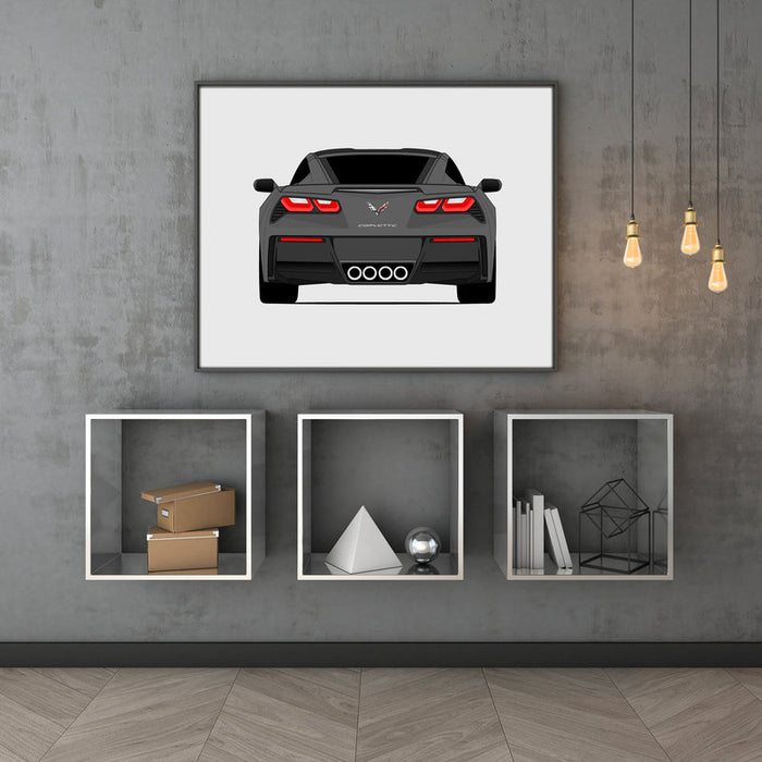 Chevy Corvette Z51 Stingray C7 (2014-2019) (Rear) Poster