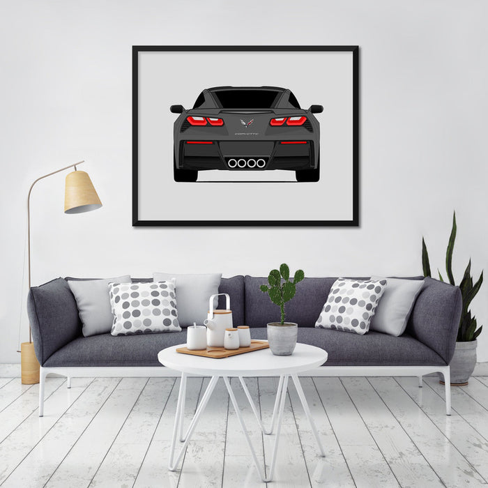 Chevy Corvette Z51 Stingray C7 (2014-2019) (Rear) Poster