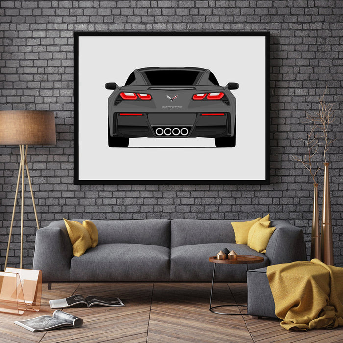 Chevy Corvette Z51 Stingray C7 (2014-2019) (Rear) Poster