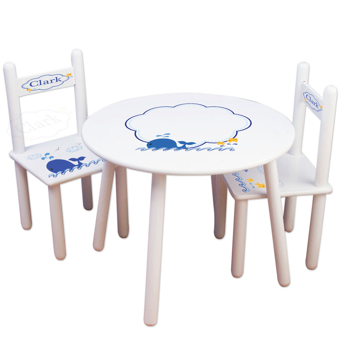 Children's Table Chair Set - Blue Whale