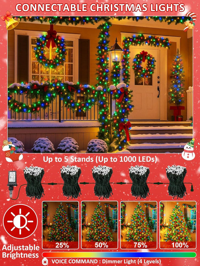 connectable end-to-end up to 5 strands / 1,000 leds on one outlet