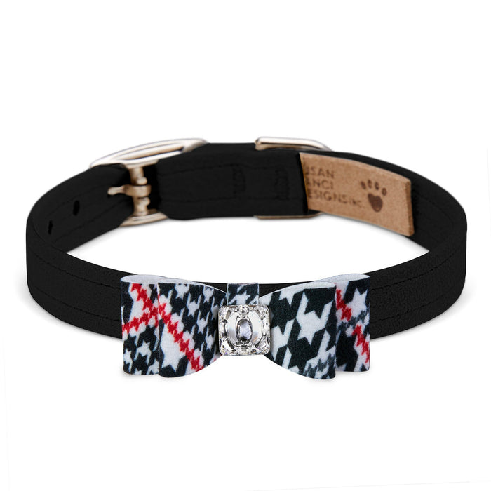 CLASSIC GLEN HOUNDSTOOTH BIG BOW DOG COLLAR