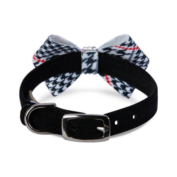 CLASSIC GLEN HOUNDSTOOTH NOUVEAU BOW DOG COLLAR