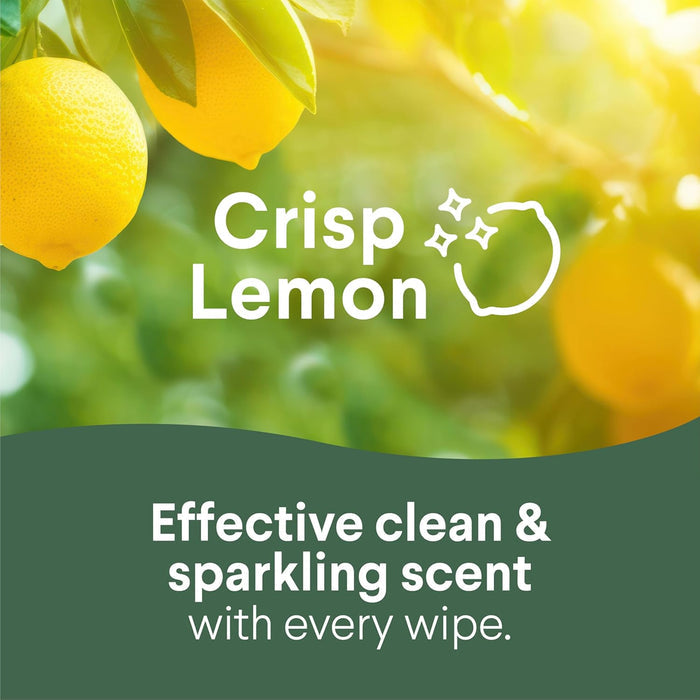48-hour odor control on non-food contact surfaces via fresh scent, crisp lemon, or coconut varieties