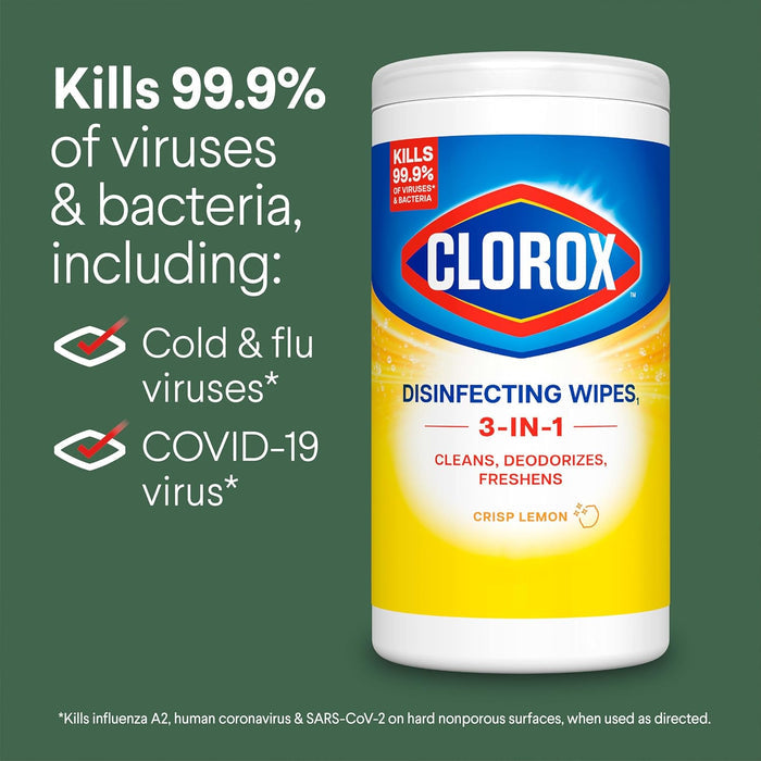 Clorox Disinfecting Wipes for Home Office and Desk Sanitizing, Bleach-Free Quick Cleanup, 75 Count, Pack of 4