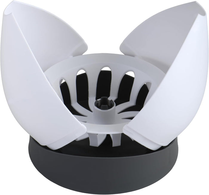 rubber base to prevent tipping or sliding on bathroom floors