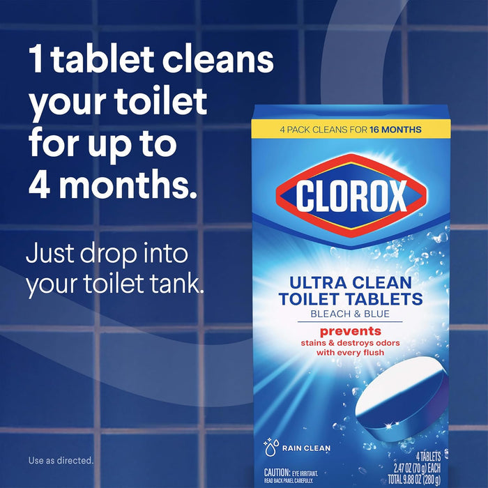 phosphate-free automatic cleaning action per flush