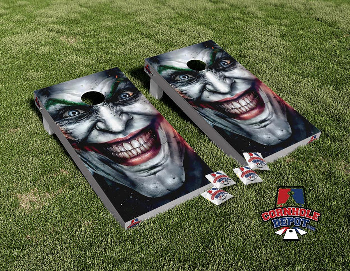 Clown Joker Cornhole Board Vinyl Wrap Skins Laminated Sticker Set Decal