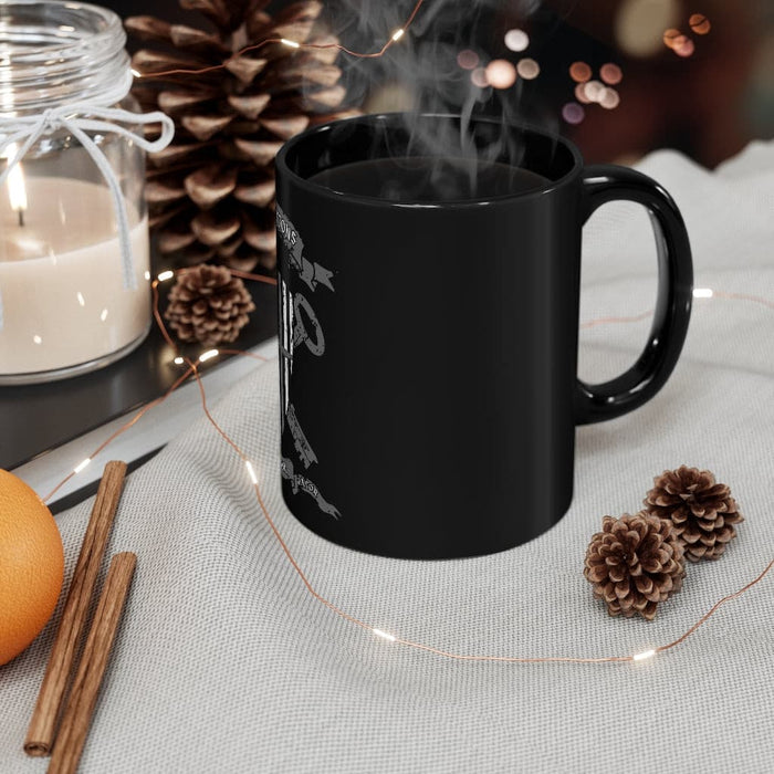 Corrections Coffee Mug-Thin Gray Line Flag Shield Cup-Jailer Crest Mug.