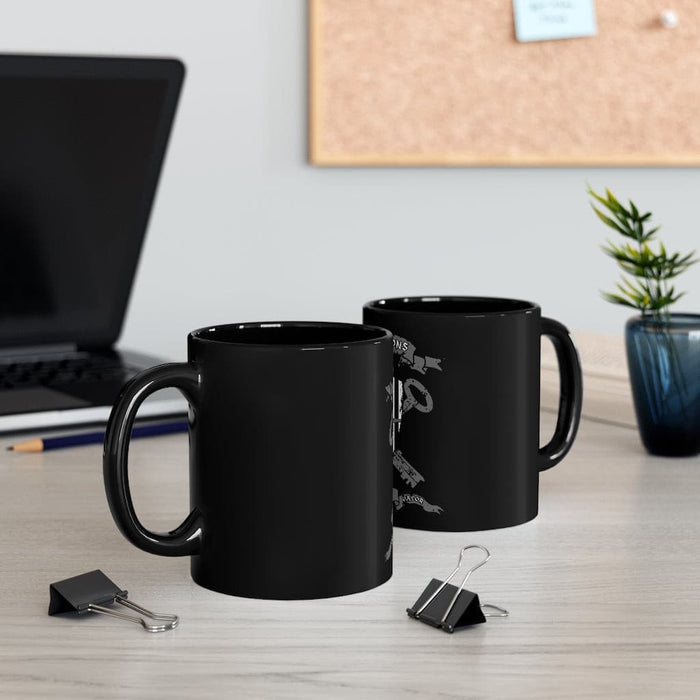 Corrections Coffee Mug-Thin Gray Line Flag Shield Cup-Jailer Crest Mug.