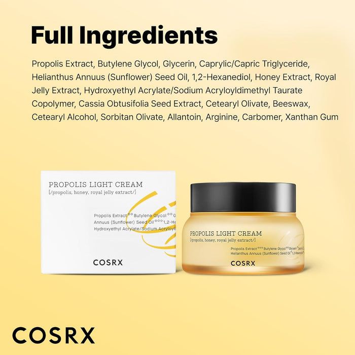 COSRX Propolis Light Cream – High-End K-Beauty Moisturiser with 64.5% Propolis for Refined Home Spa Moments