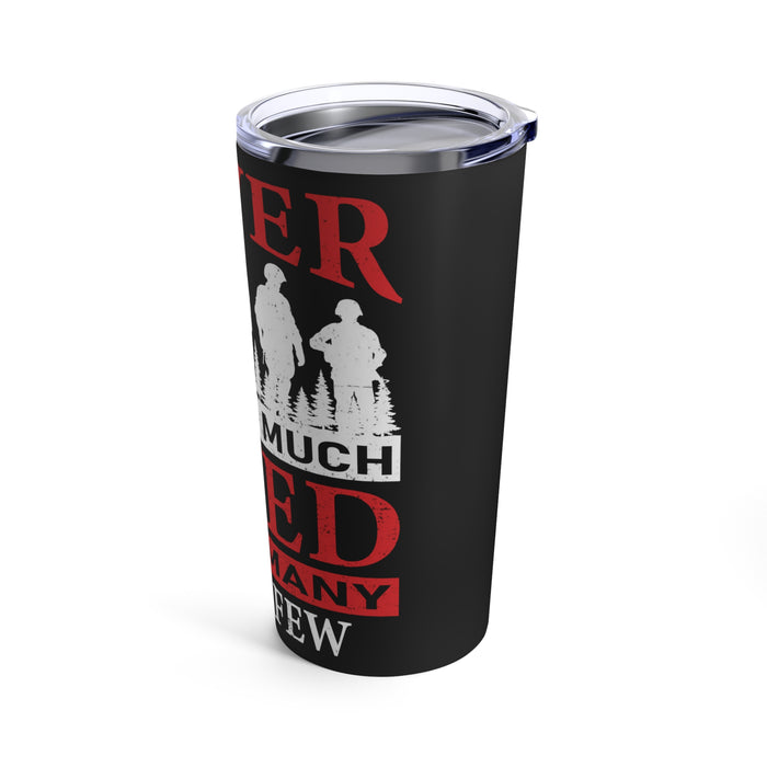 Debt of Gratitude: 20oz Black Military Design Tumbler - Honoring Those Who Sacrificed for Many