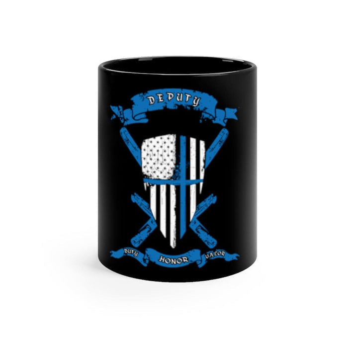 Deputy Coffee Mug-Thin Blue Line Shield Mug-Deputy Coffee Mug Cup.