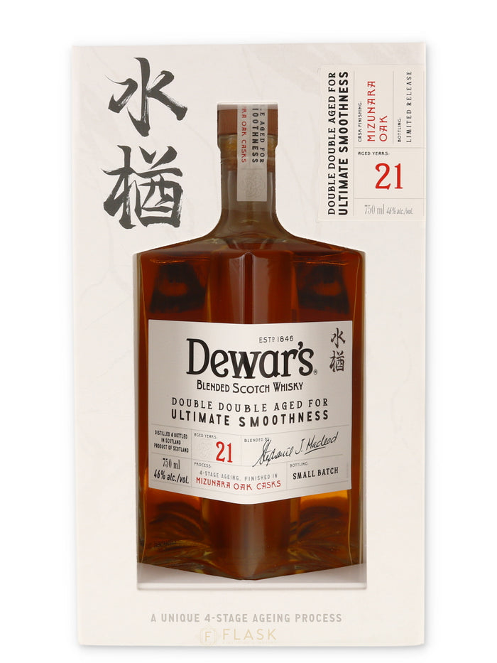 Dewars Double Double 21 year old Mizunara Oak Scotch Whisky - Flask Fine Wine & Whisky