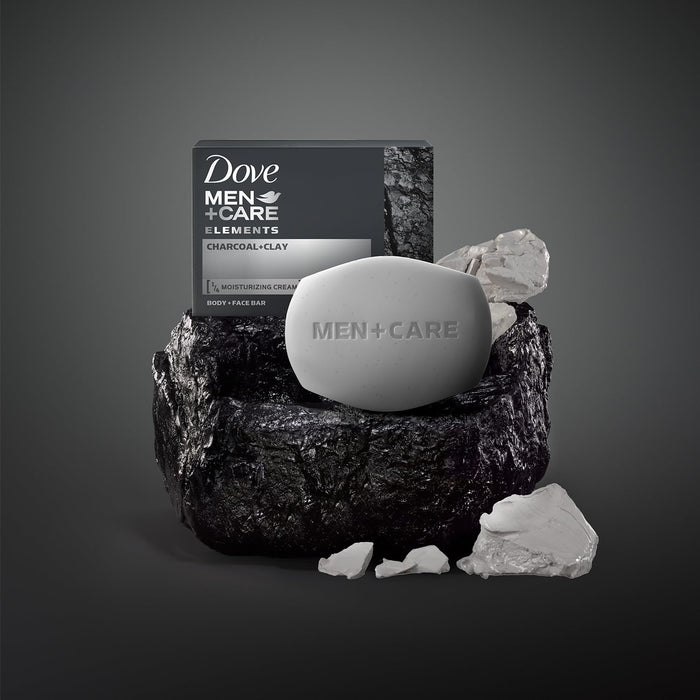 Dove Men+Care Body Face Shaving Bar 2-Pack – Decluttered Vanity Setup for Men, Neutral Charcoal Aesthetic