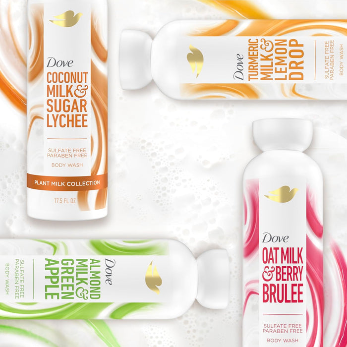 Dove Plant Milk Body Wash Almond Milk & Green Apple – Gentle Family Body Wash Safe for Kids and Sensitive Skin