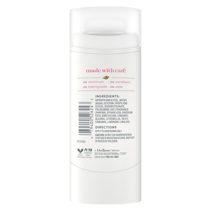 aluminum-free, paraben-free, baking-soda-free, and dye-free formulation