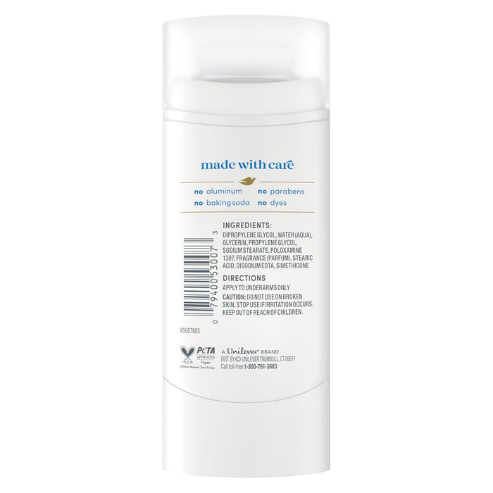 aluminum-free, paraben-free, baking soda-free, and dye-free formulation