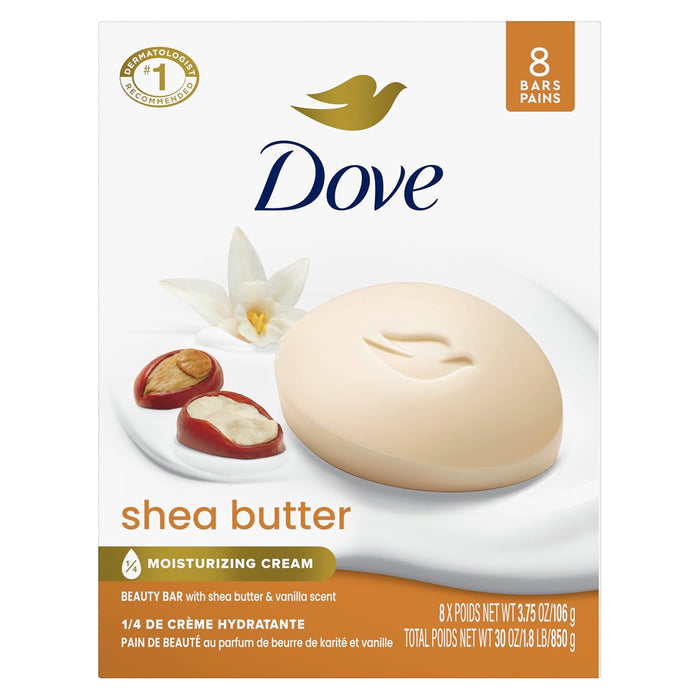 ¼ moisturizing cream formula with shea butter and warm vanilla scent