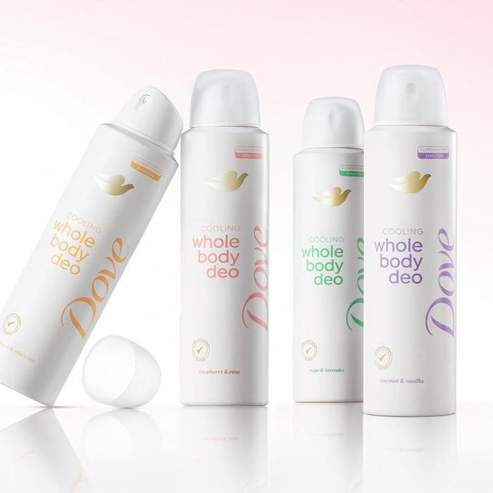 Dove Whole Body Deodorant Raspberry & Rose Scented Body Spray for Yoga Room and Meditation Refresh
