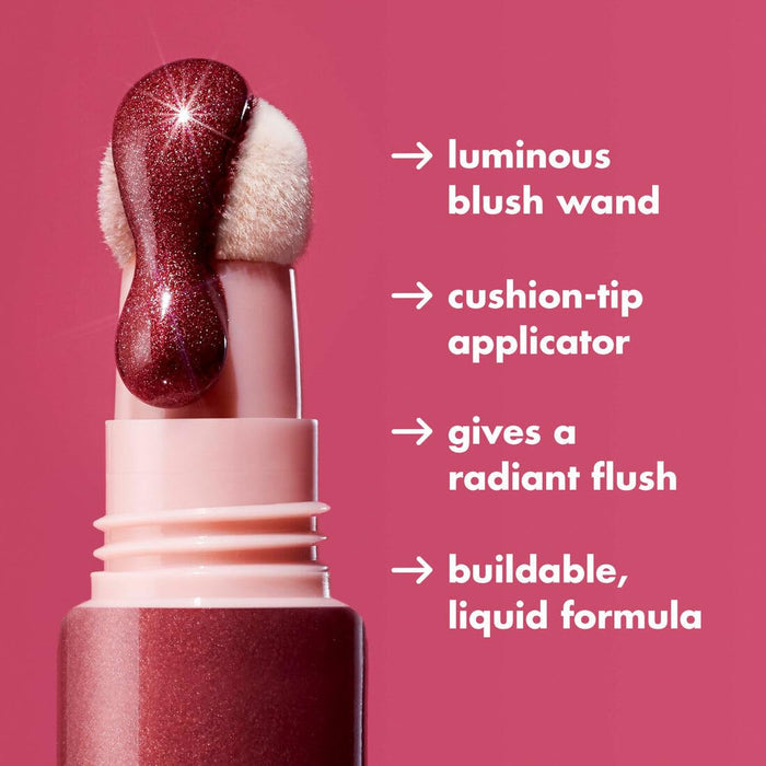cushion-tip applicator for precise, streak-free cheek placement