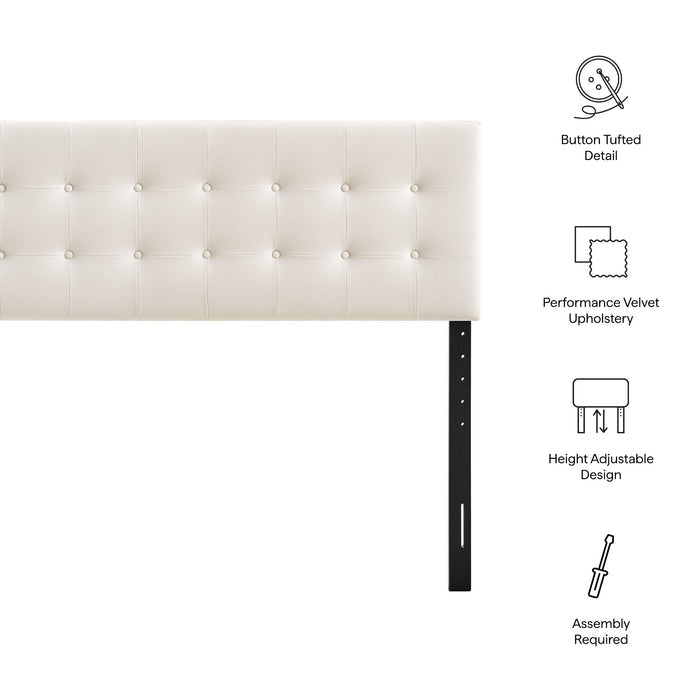 Emily Stain-Resistant Performance Velvet Queen Size Headboard