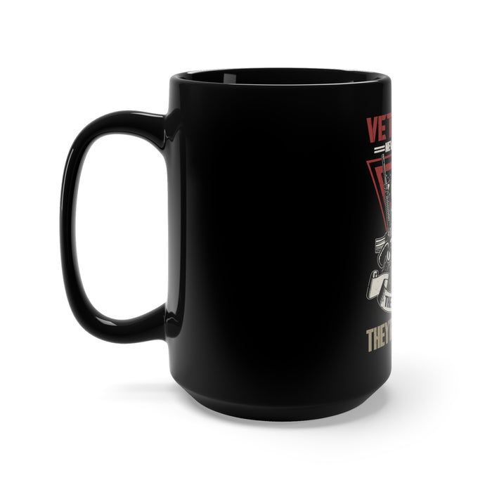 Eternal Presence: 15oz Military Design Black Mug - Honoring Veterans' Unwavering Commitment