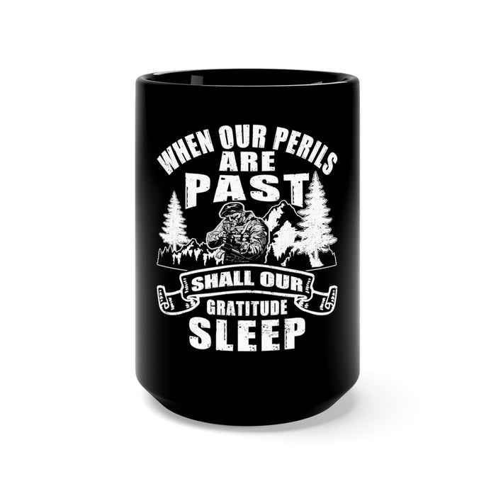 Everlasting Gratitude: 15oz Military Design Black Mug - Reminding Us to Never Forget and Always Appreciate