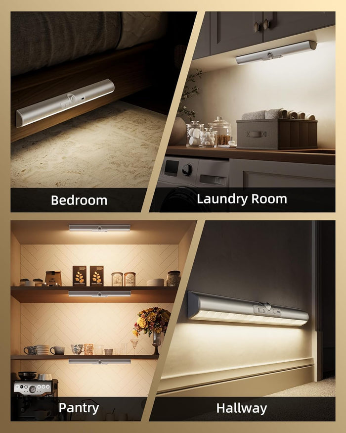 EZVALO Motion Sensor Closet Lights, 2 Pack — Tool-Free Magnetic Mount for Clean, Uncluttered Spaces
