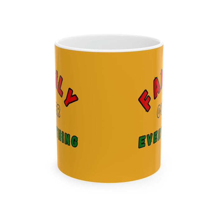 Family over Everything Afrocentric 11oz Ceramic Beverage Mug Tableware