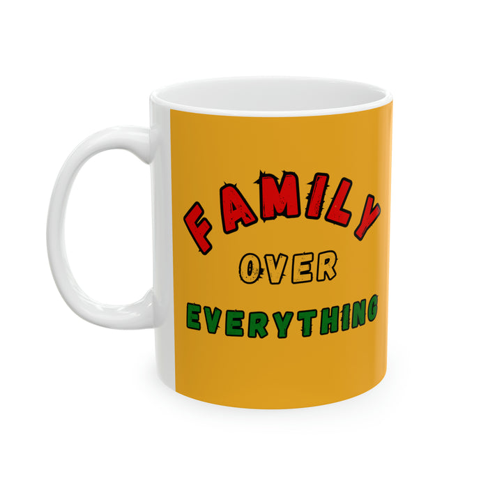 Family over Everything Afrocentric 11oz Ceramic Beverage Mug Tableware