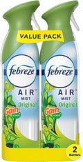 Febreze Air Mist Air Freshener Spray, Odor-Fighting Room Spray, Air Fresheners for Home and Bathroom and Kitchen, Aerosol Can, Gain Original Scent, 8.8oz (Pack of 2)