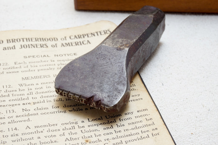 FINE JOINERS STAMP AND 1912 UNION MEMBERSHIP BOOKLET - V.A. LIBBY, ANDOVER MA