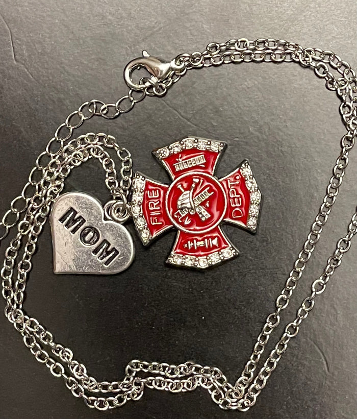 Firefighter Necklace-Thin Res Line Mom Necklace.