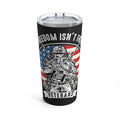 FREEDOM ISN'T FREE: 20oz Black Military Design Tumbler - A Tribute to Our Veterans