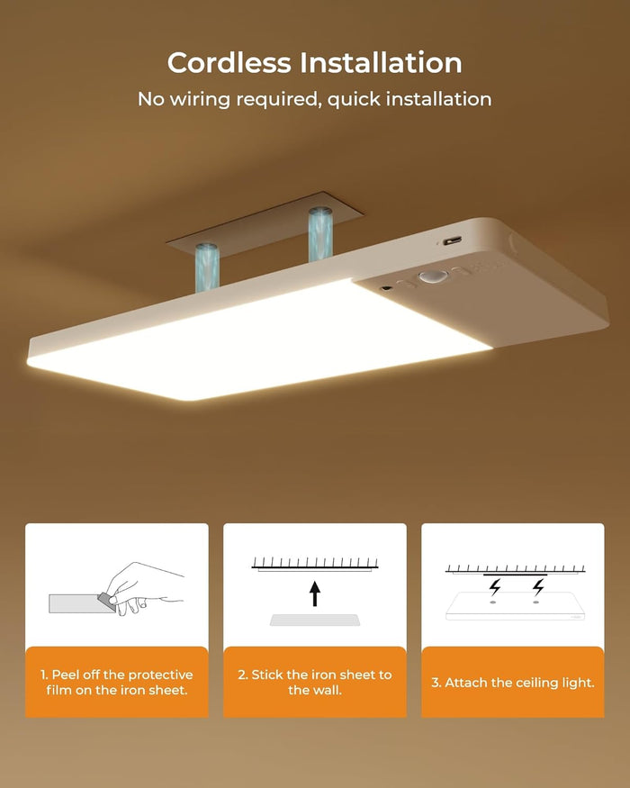 FULEN Motion Sensor Ceiling Light — Thoughtful Housewarming Gift for New Homeowners, Rechargeable LED