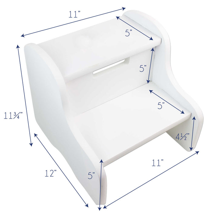 Girl's Gymnastics White Two Step Stool