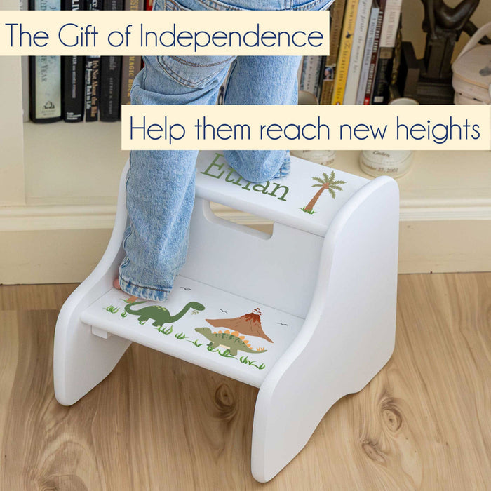 Girl's Gymnastics White Two Step Stool - MyBambino.com