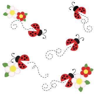 Red Ladybug Natural Spindle Rocking Chair