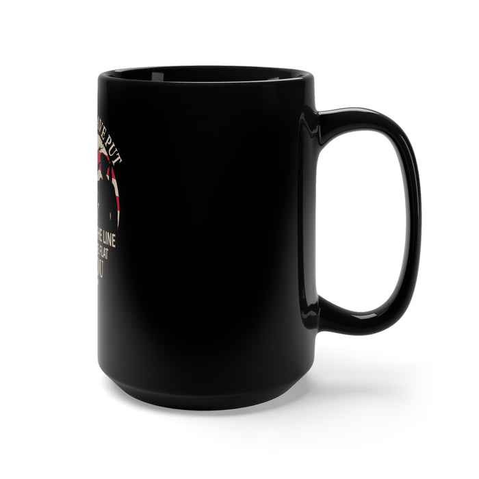 Gratitude in Black: 15oz Military Design Mug - Honoring Those Who Defend the Flag