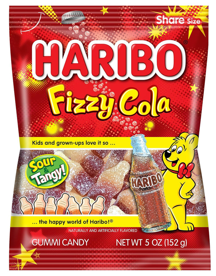 happy-cola bottle-shaped gummies with cola flavor