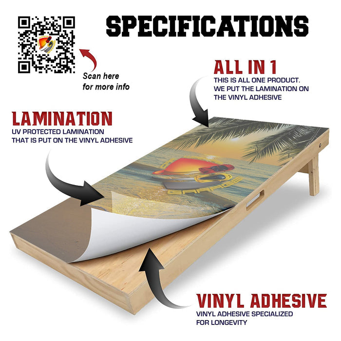 Harley Motorcycles Wood Cornhole Board Vinyl Wrap Skins Laminated Sticker Set Decal