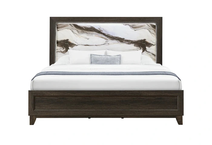 Harmony Brown Bed with LED