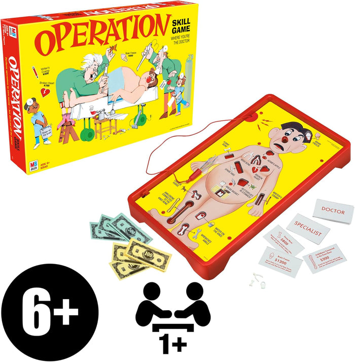 Hasbro Operation Electronic Board Game – Nostalgic Birthday Gift for Kids Ages 6+ and Family Game Lovers