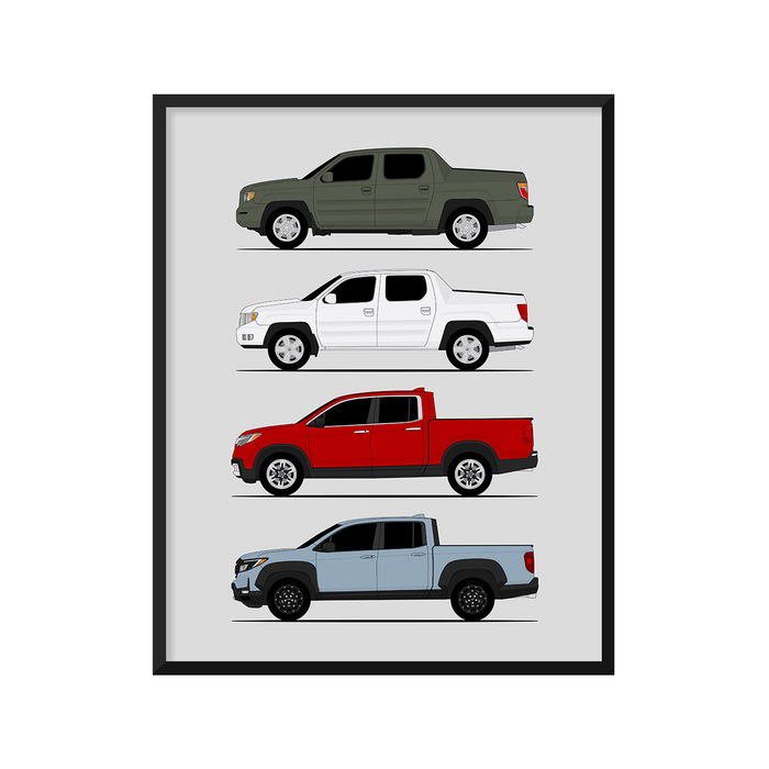 Honda Ridgeline Generations (Side Profile)