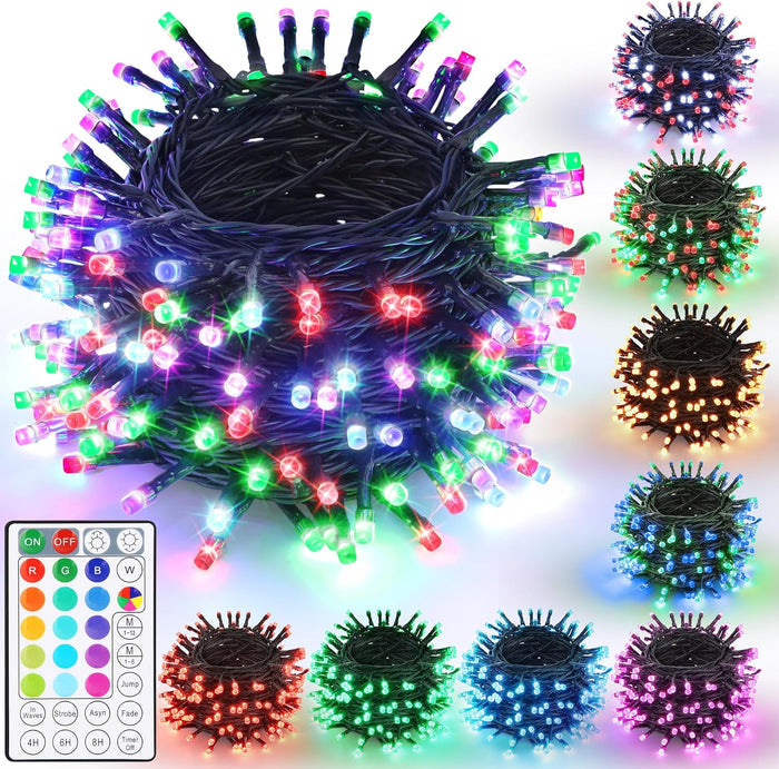 200 led rgb bulbs on 66 ft string with 3.9 inch spacing and 9.8 ft lead wire