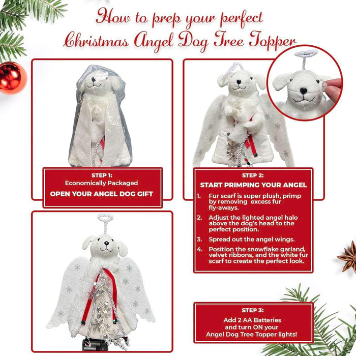 iHeartDogs Pet Angel Topper – Holiday Mantle & Entryway Accent with Warm Golden Glow Nightlight