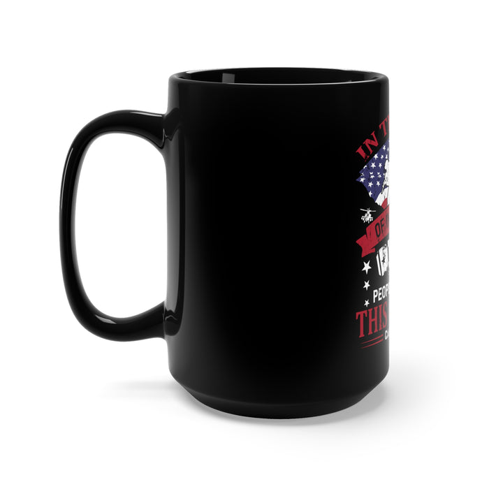 Inspiring Change: 15oz Military Design Black Mug - Love for Country, Power to Transform
