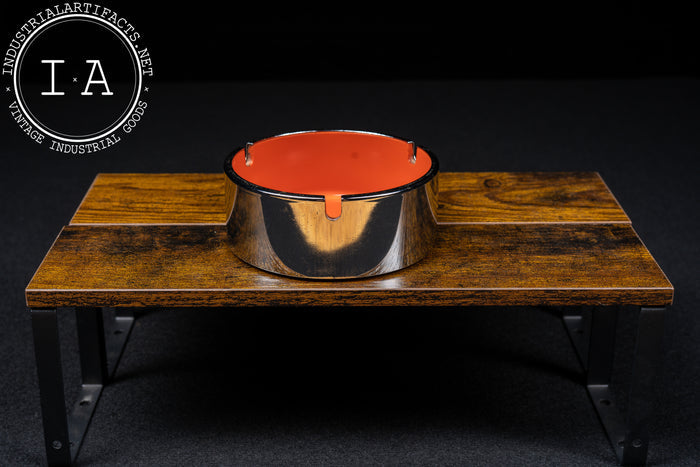 Isamu Kenmochi Orange Melamine and Chrome Ashtray