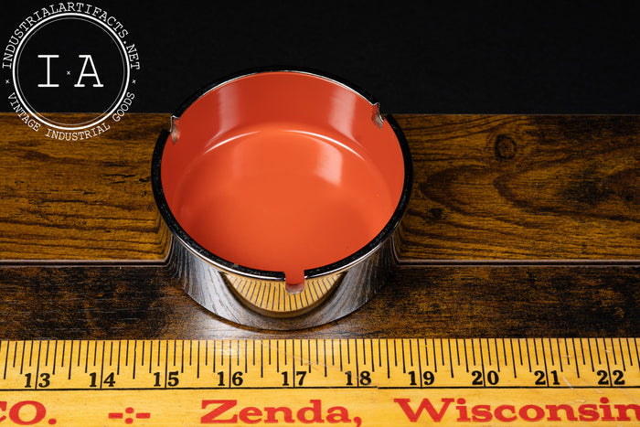 Isamu Kenmochi Orange Melamine and Chrome Ashtray